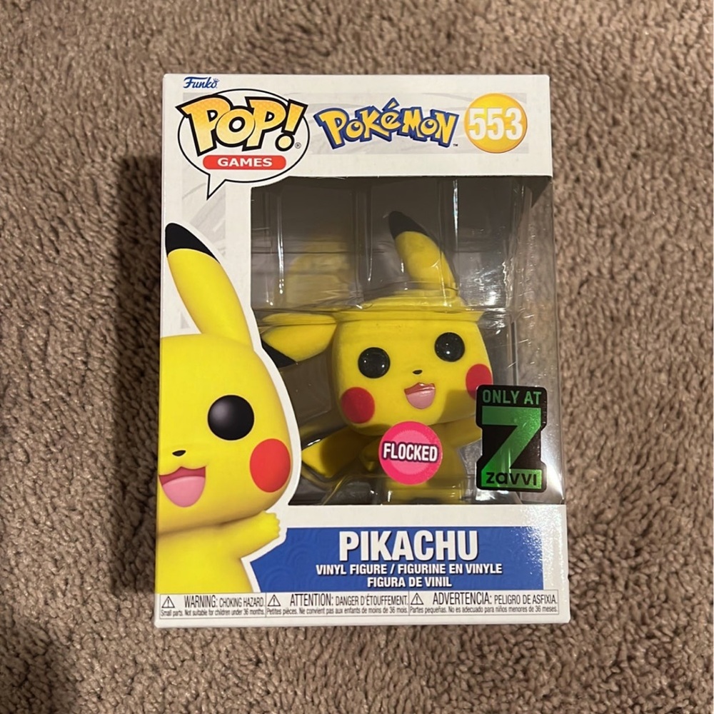 Funko Pop Pikachu 553 Flocked Zavvi Exclusive